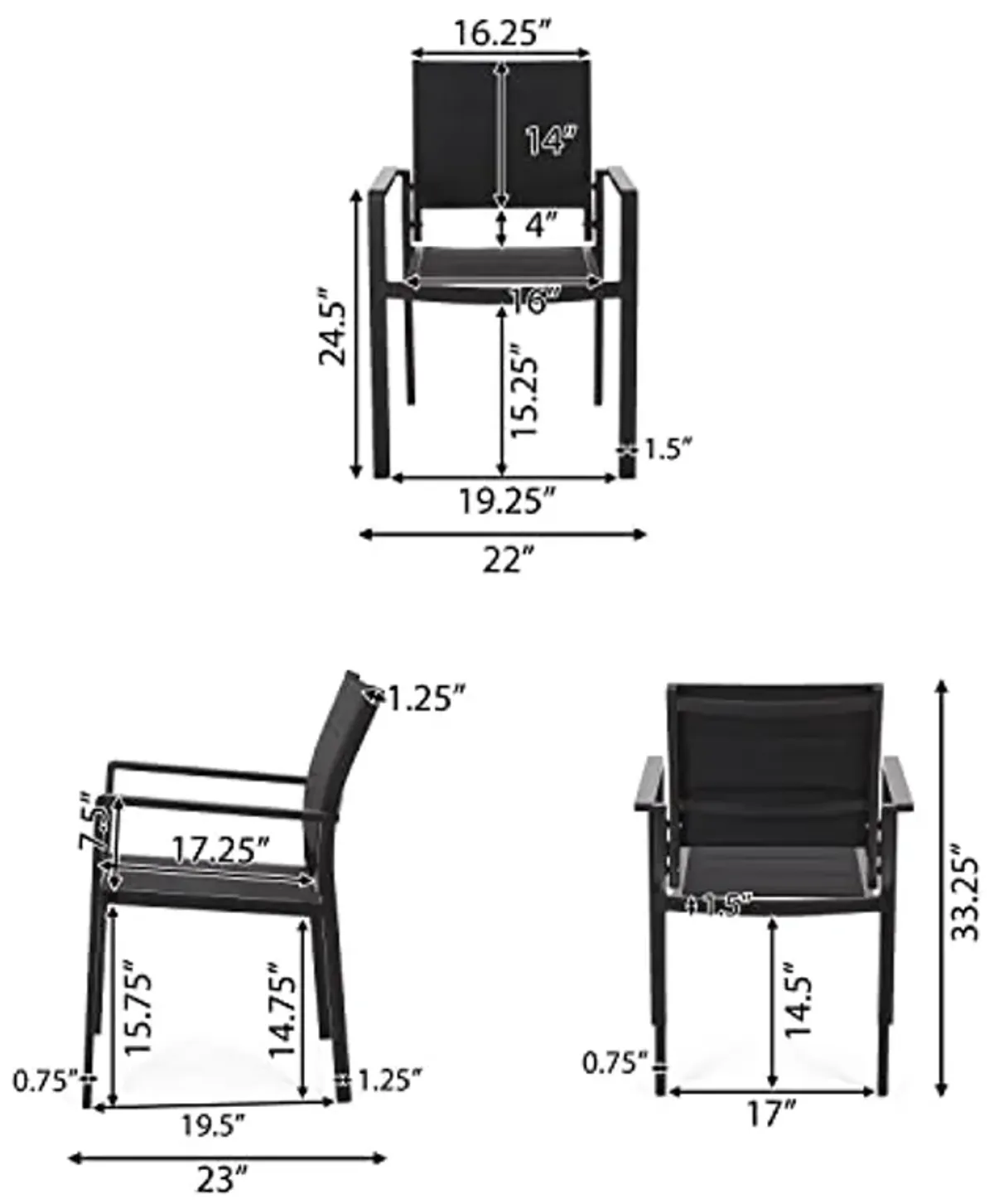 Christopher Knight Home 317599 Templin Dining Set, Black