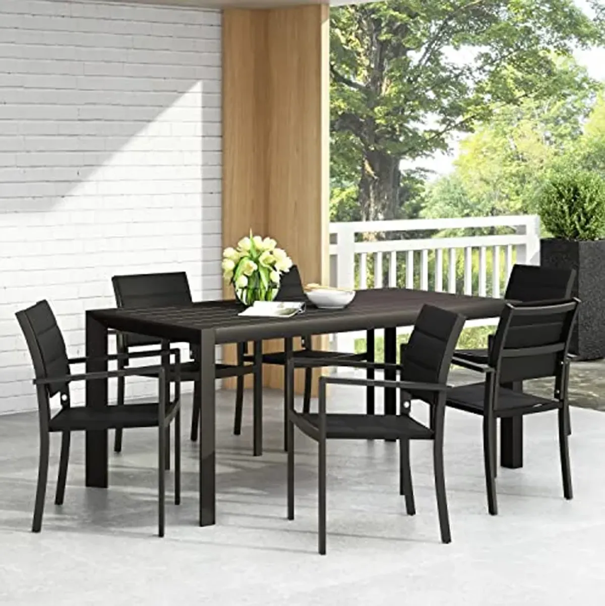 Christopher Knight Home 317599 Templin Dining Set, Black