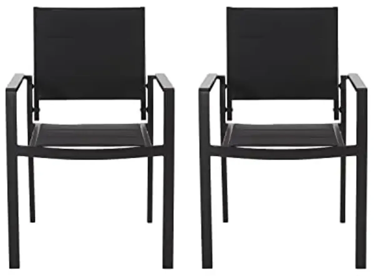 Christopher Knight Home Wilbur Outdoor Dining Chairs - Mesh and Aluminum - Black (Set of 2)
