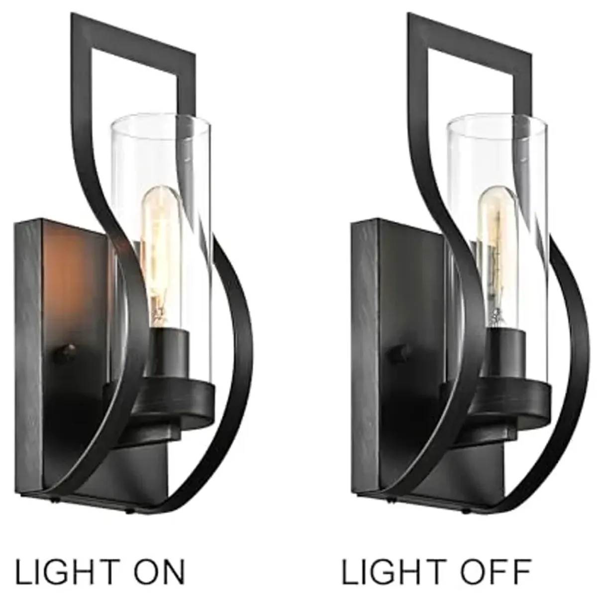 The Lighting Store Anastasia 1 Light Wall Sconce with Clear Glass Shade and Curved Frame