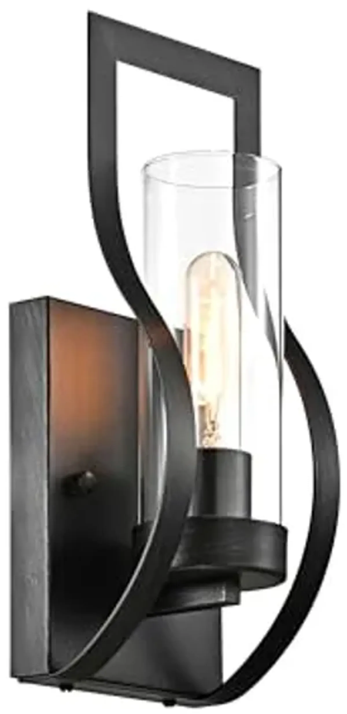 The Lighting Store Anastasia 1 Light Wall Sconce with Clear Glass Shade and Curved Frame