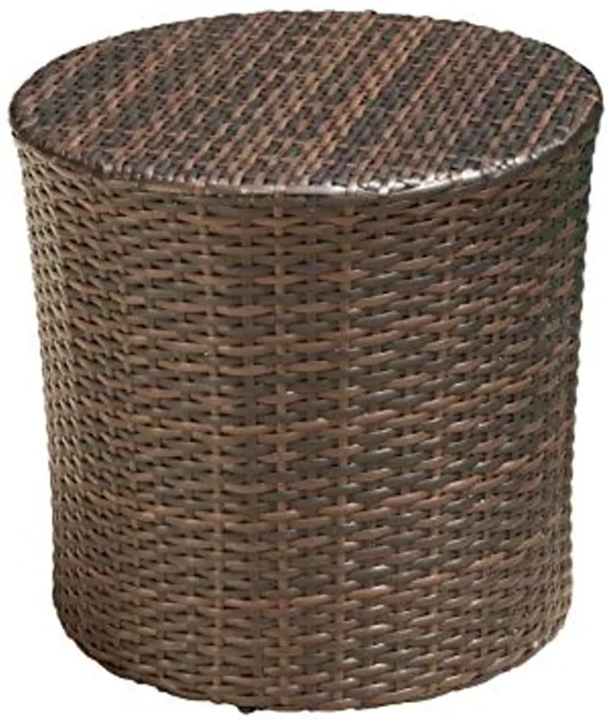 Christopher Knight Home Salem Outdoor Wicker Adjustable Chaise Lounge, Multibrown & Keaton Wicker Barrel Side Table, Multibrown