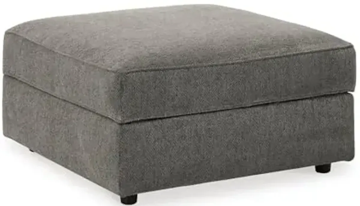 Signature Design by Ashley O'Phannon Casual Upholstered Ottoman with Storage and Removable Top, Gray