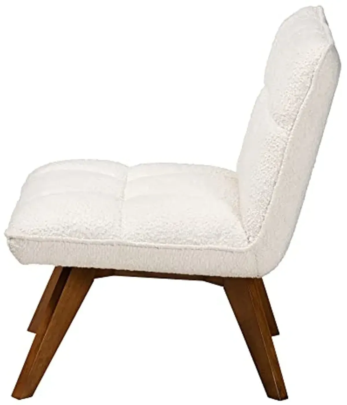 Baxton Studio Darielle Chair, One Size, White/Walnut Brown