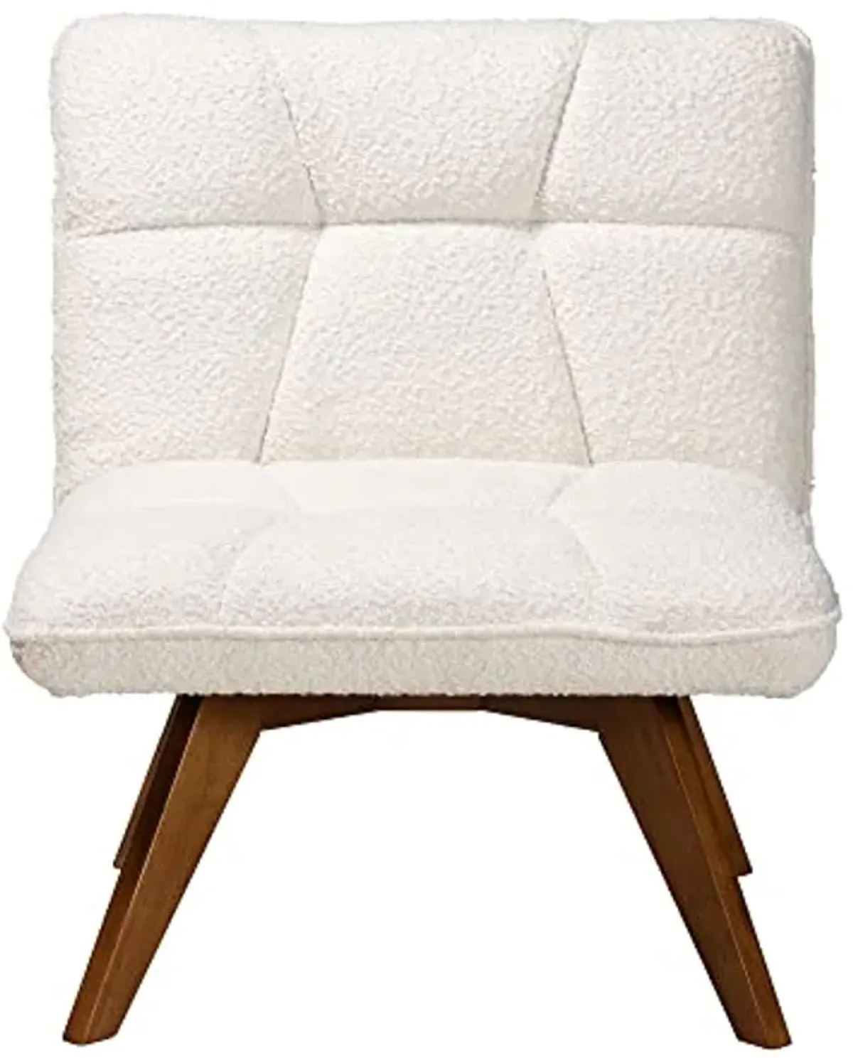 Baxton Studio Darielle Chair, One Size, White/Walnut Brown