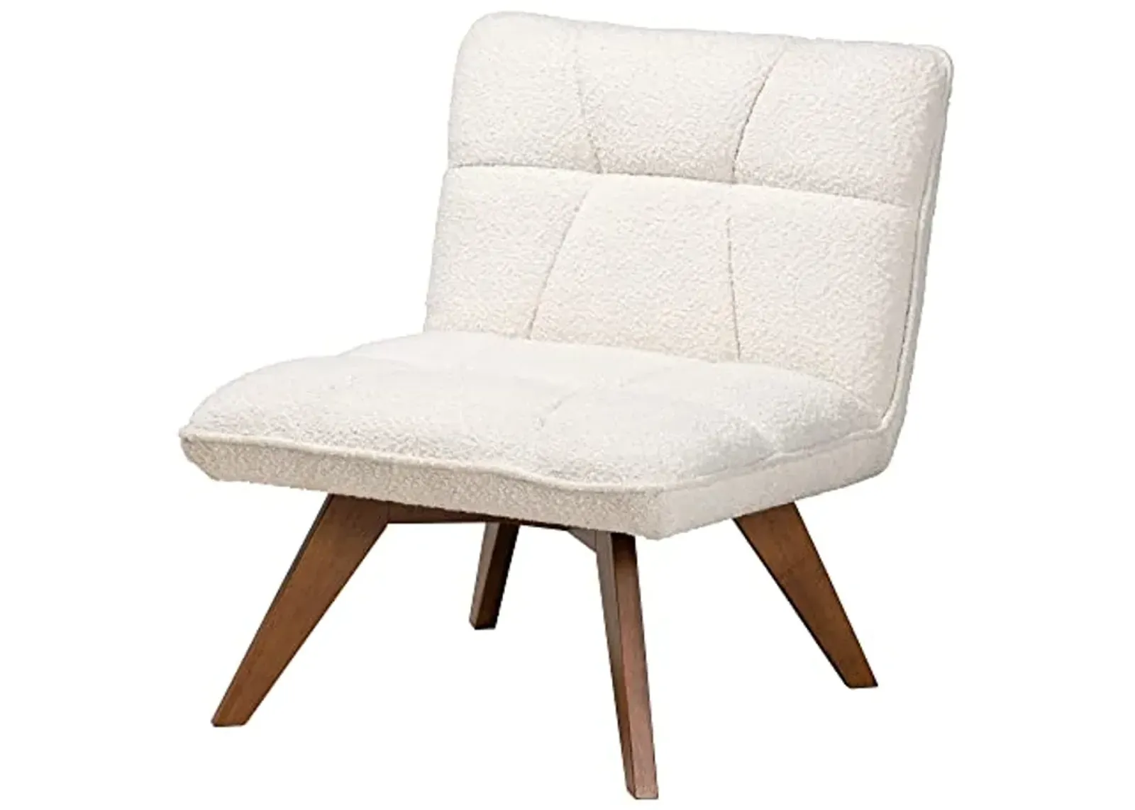 Baxton Studio Darielle Chair, One Size, White/Walnut Brown