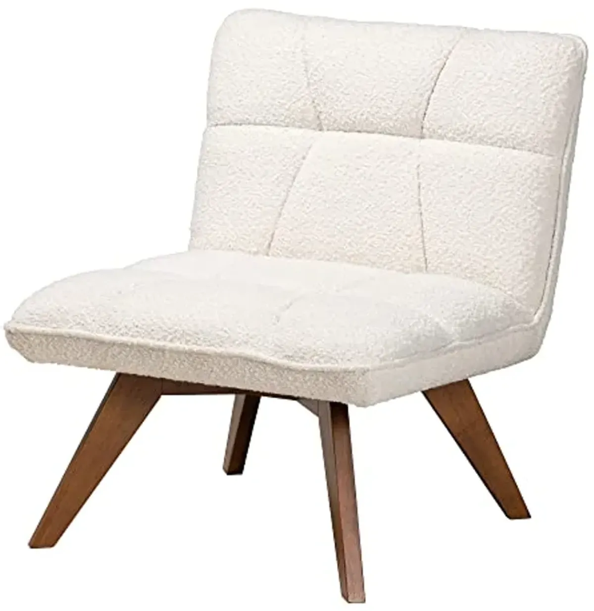 Baxton Studio Darielle Chair, One Size, White/Walnut Brown