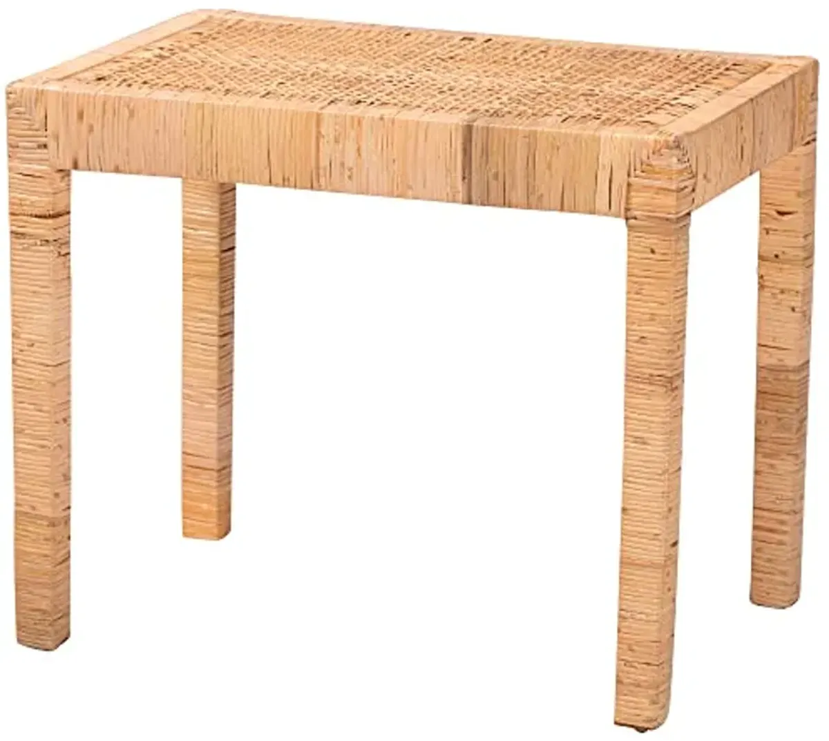 Baxton Studio Abelia Natural Rattan Accent Bench, Small, 24" W