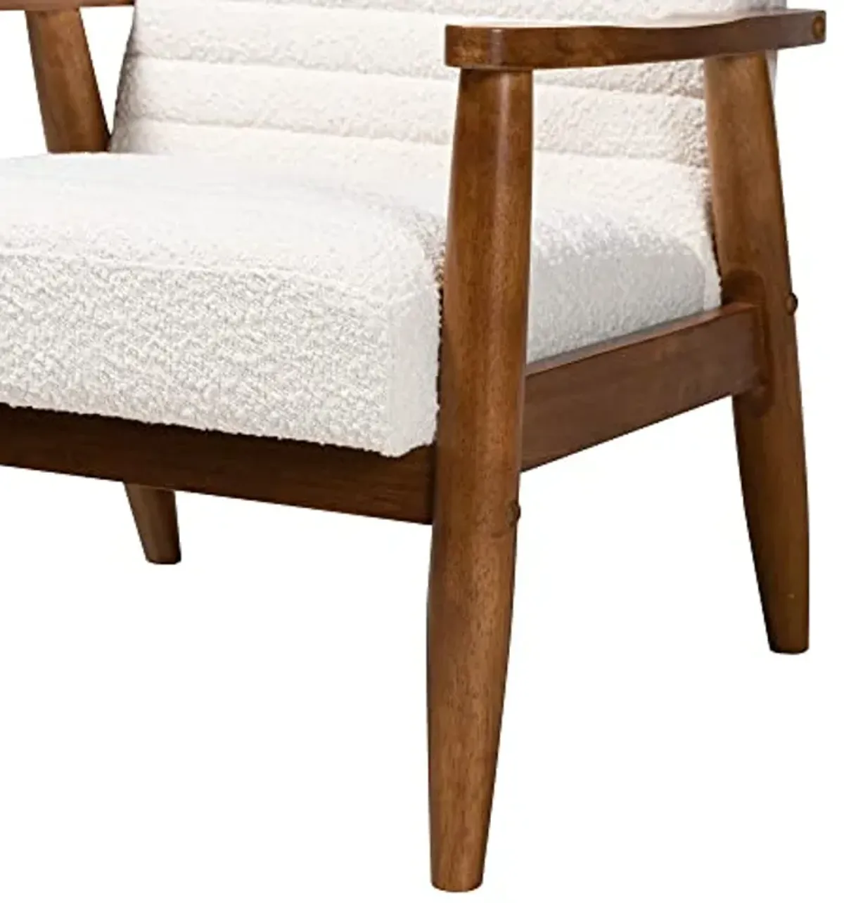 Baxton Studio Stratton Chair, One Size, Cream/Walnut Brown