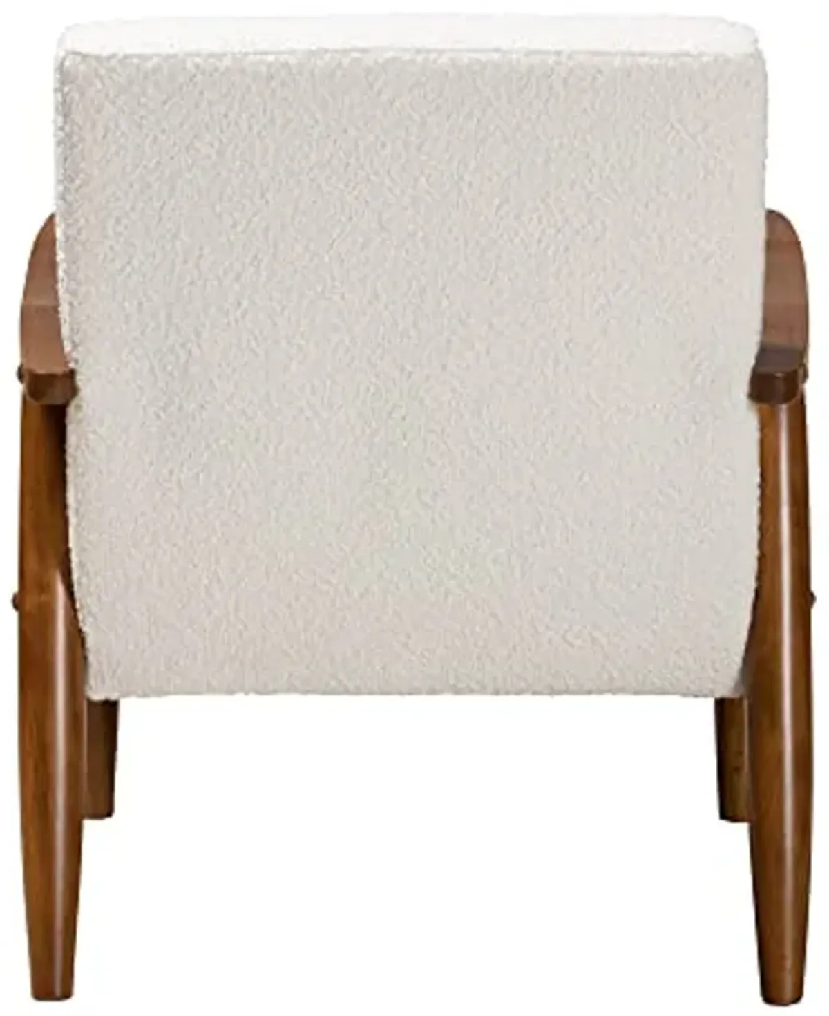 Baxton Studio Stratton Chair, One Size, Cream/Walnut Brown