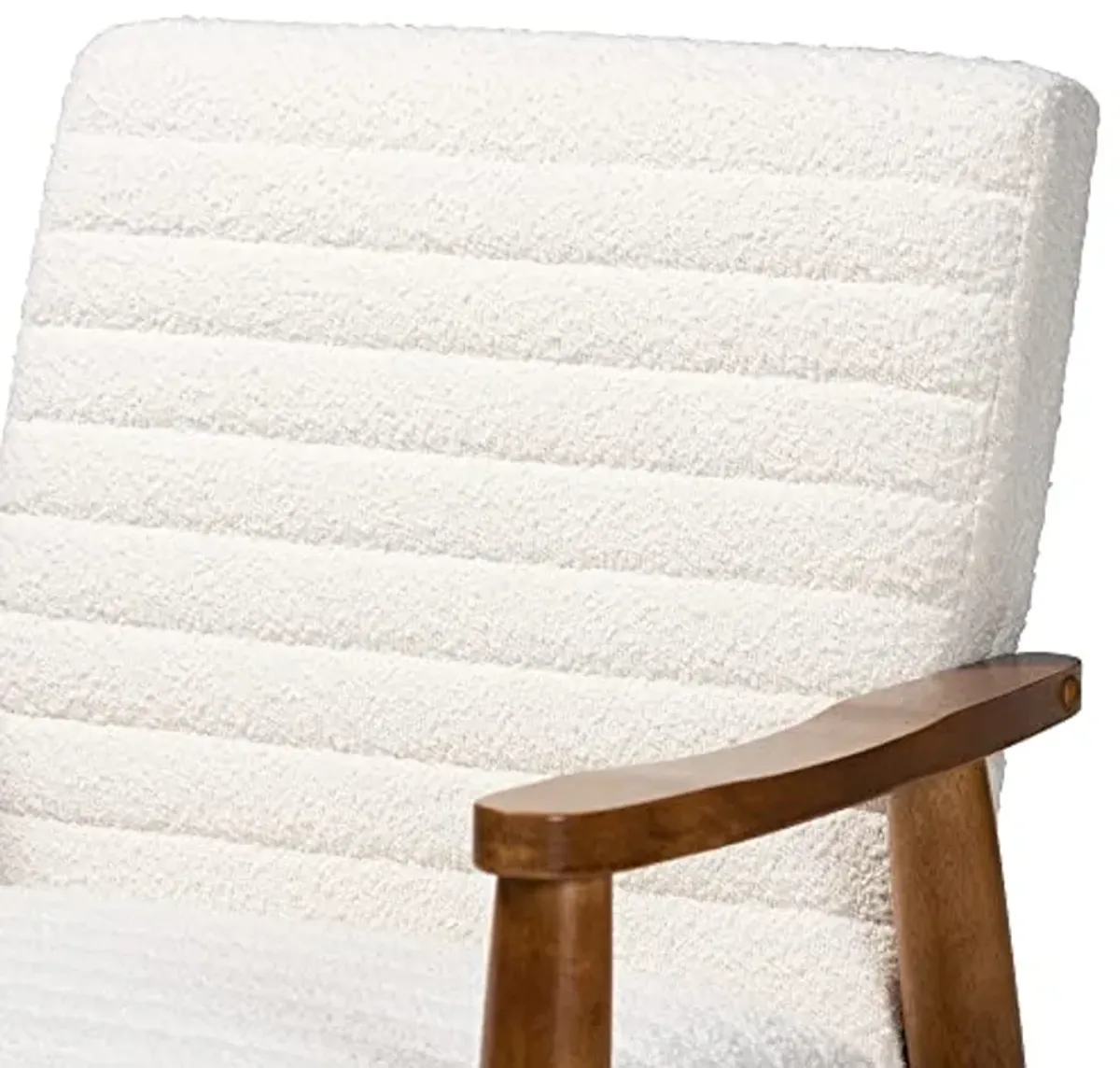 Baxton Studio Stratton Chair, One Size, Cream/Walnut Brown