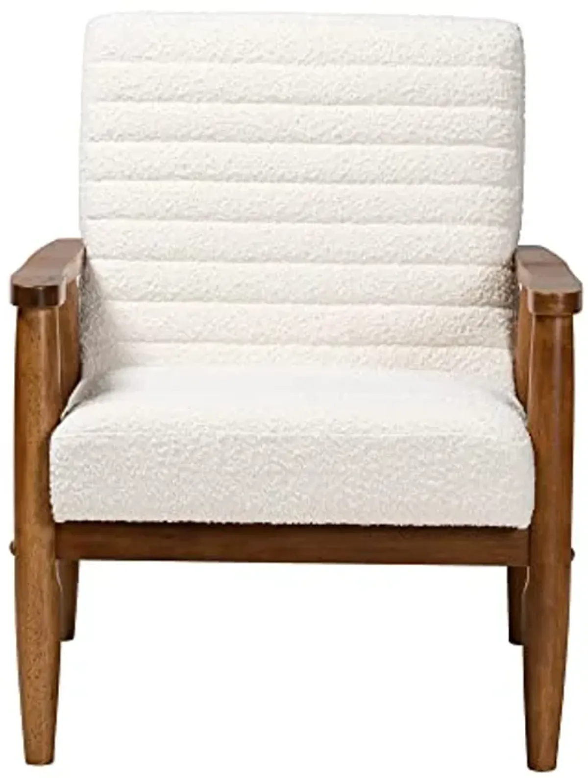 Baxton Studio Stratton Chair, One Size, Cream/Walnut Brown