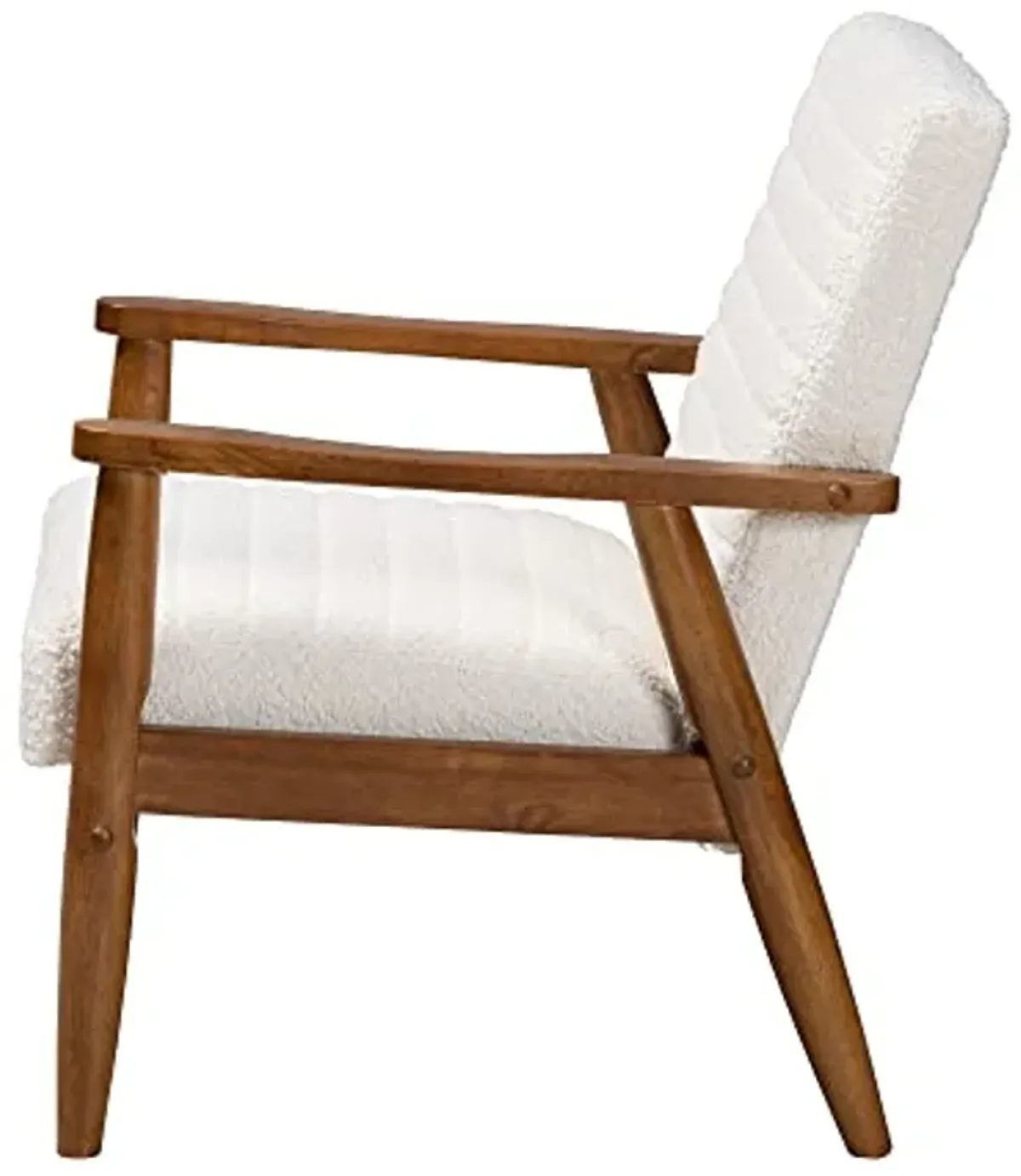 Baxton Studio Stratton Chair, One Size, Cream/Walnut Brown