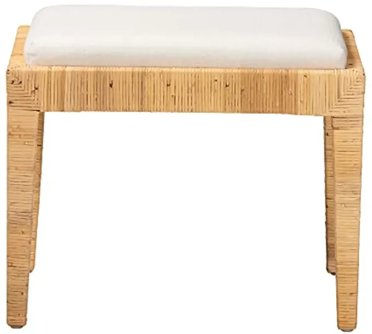 Baxton Studio Sofia Natural Rattan Ottoman, One Size