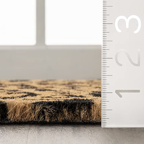 nuLOOM Coir Leopard Print Doormat, 1' 5" x 2' 5", Natural