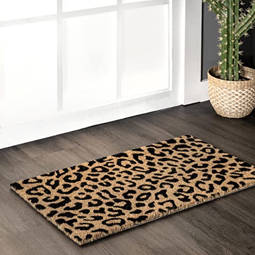 nuLOOM Coir Leopard Print Doormat, 1' 5" x 2' 5", Natural