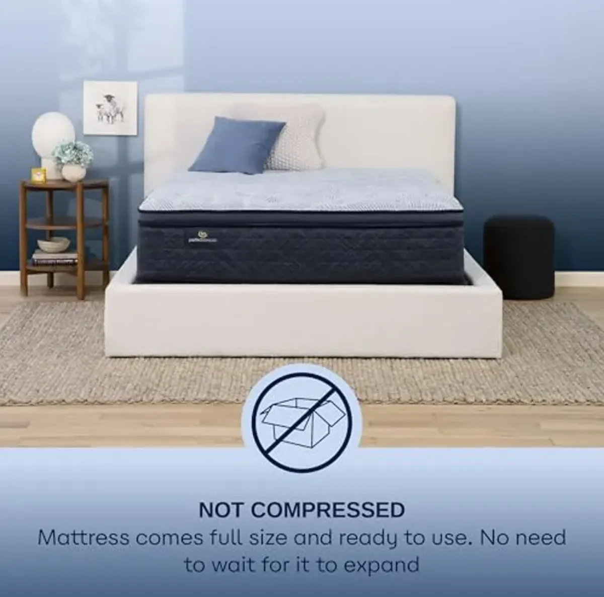 Serta Perfect Sleeper Enhanced 14.5" Twin Mattress - Plush Pillow Top, Cooling Gel Memory Foam, Pocket Innersprings for Motion Isolation, Edge Support, CertiPUR-US Certified - Nurture Night