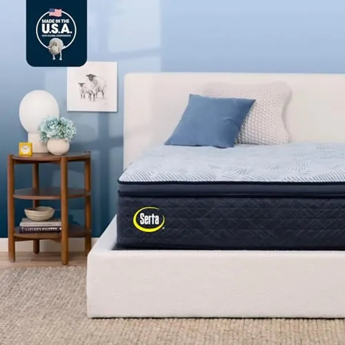 Serta Perfect Sleeper Enhanced 14.5" King Mattress - Plush Pillow Top, Cooling Gel Memory Foam, Pocket Innersprings for Motion Isolation, Edge Support, CertiPUR-US Certified - Nurture Night