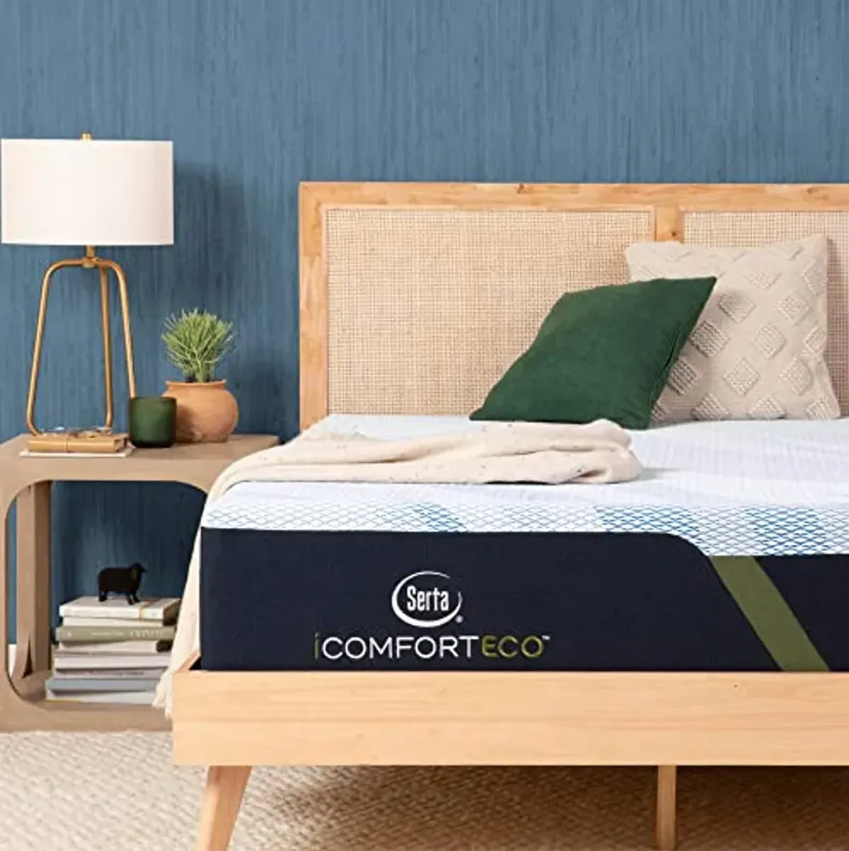 Serta - iComfortECO F15GL Firm 12.5" Cal King Smooth Top Memory Foam Mattress, Cooling, Pressure Relief, Utilizing Recycled and Plant-based Material, 100 Night Trial, CertiPUR-US Certified