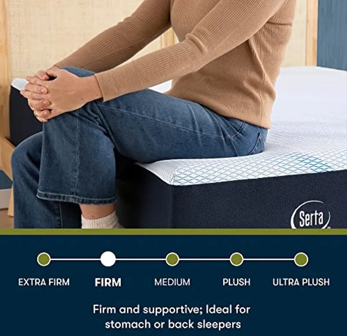 Serta - iComfortECO F15GL Firm 12.5" Cal King Smooth Top Memory Foam Mattress, Cooling, Pressure Relief, Utilizing Recycled and Plant-based Material, 100 Night Trial, CertiPUR-US Certified