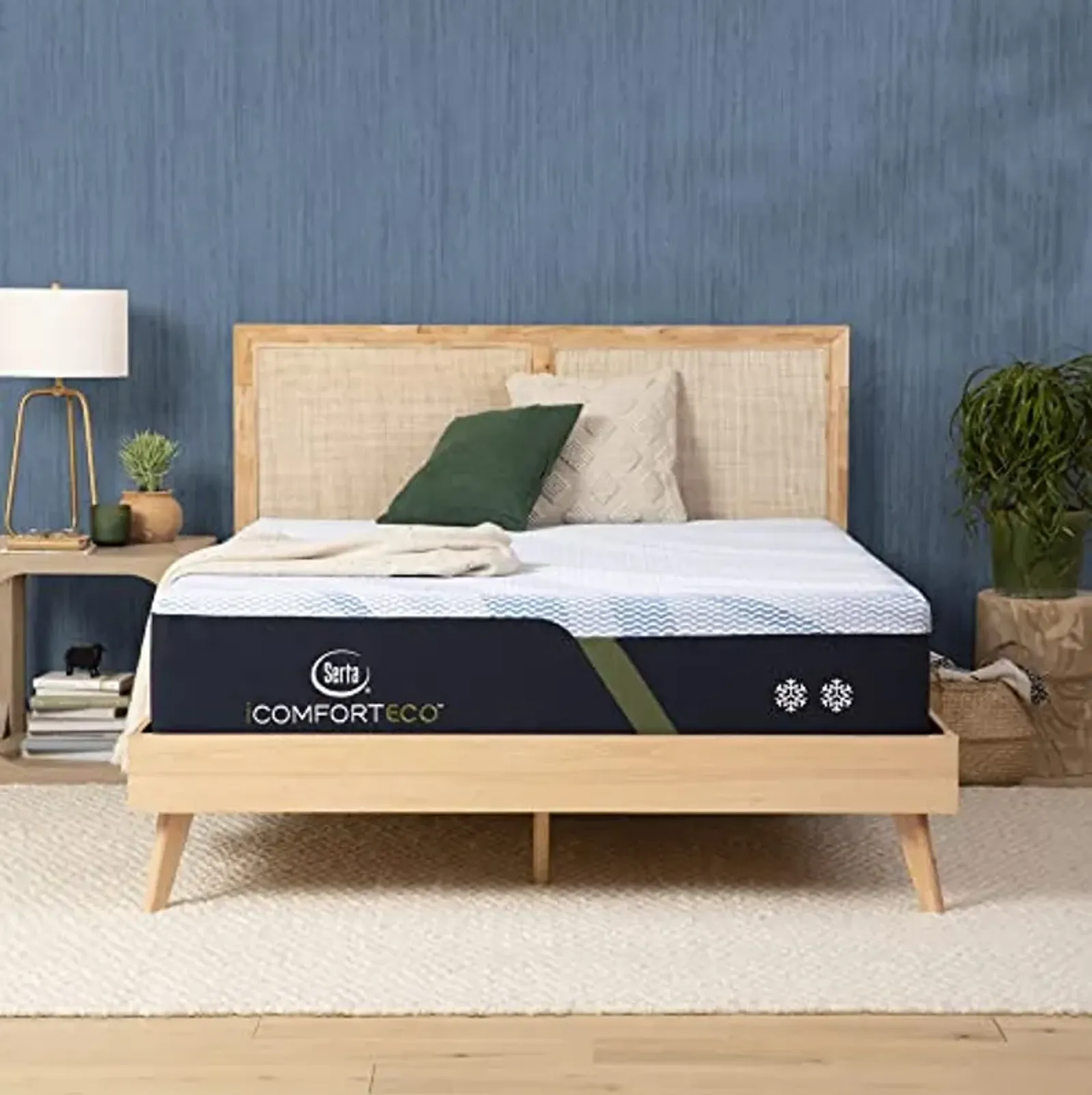 Serta - iComfortECO F15GL Firm 12.5" Cal King Smooth Top Memory Foam Mattress, Cooling, Pressure Relief, Utilizing Recycled and Plant-based Material, 100 Night Trial, CertiPUR-US Certified