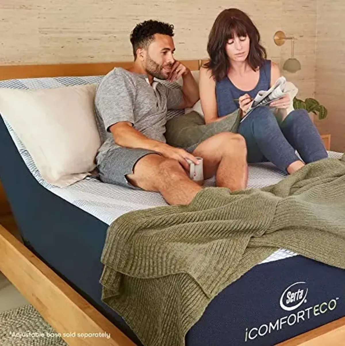 Serta - iComfortECO F20GL Plush 12.5" King Smooth Top Memory Foam Mattress, Cooling, Pressure Relief, Utilizing Recycled and Plant-based Material, 100 Night Trial, CertiPUR-US Certified
