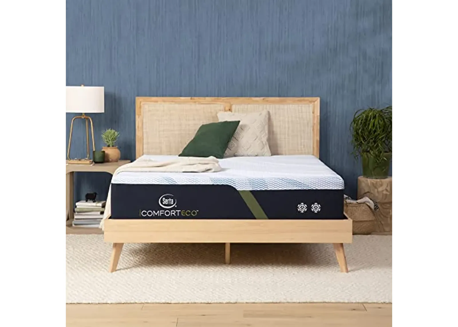 Serta - iComfortECO F20GL Plush 12.5" Cal King Smooth Top Memory Foam Mattress, Cooling, Pressure Relief, Utilizing Recycled and Plant-based Material, 100 Night Trial, CertiPUR-US Certified