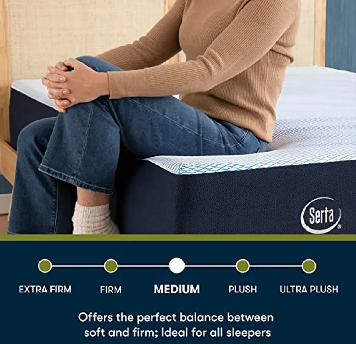 Serta - iComfortECO F10 Medium 12" Twin Smooth Top Memory Foam Mattress, Cooling, Pressure Relief, Utilizing Recycled and Plant-based Material, 100 Night Trial, CertiPUR-US Certified