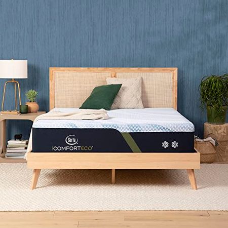 Serta - iComfortECO 13.25" Twin XL Firm Smooth Top Memory Foam Mattress, Cooling, Pressure Relief, Utilizing Recycled and Plant-Based Material, 100 Night Trial, CertiPUR-US Certified