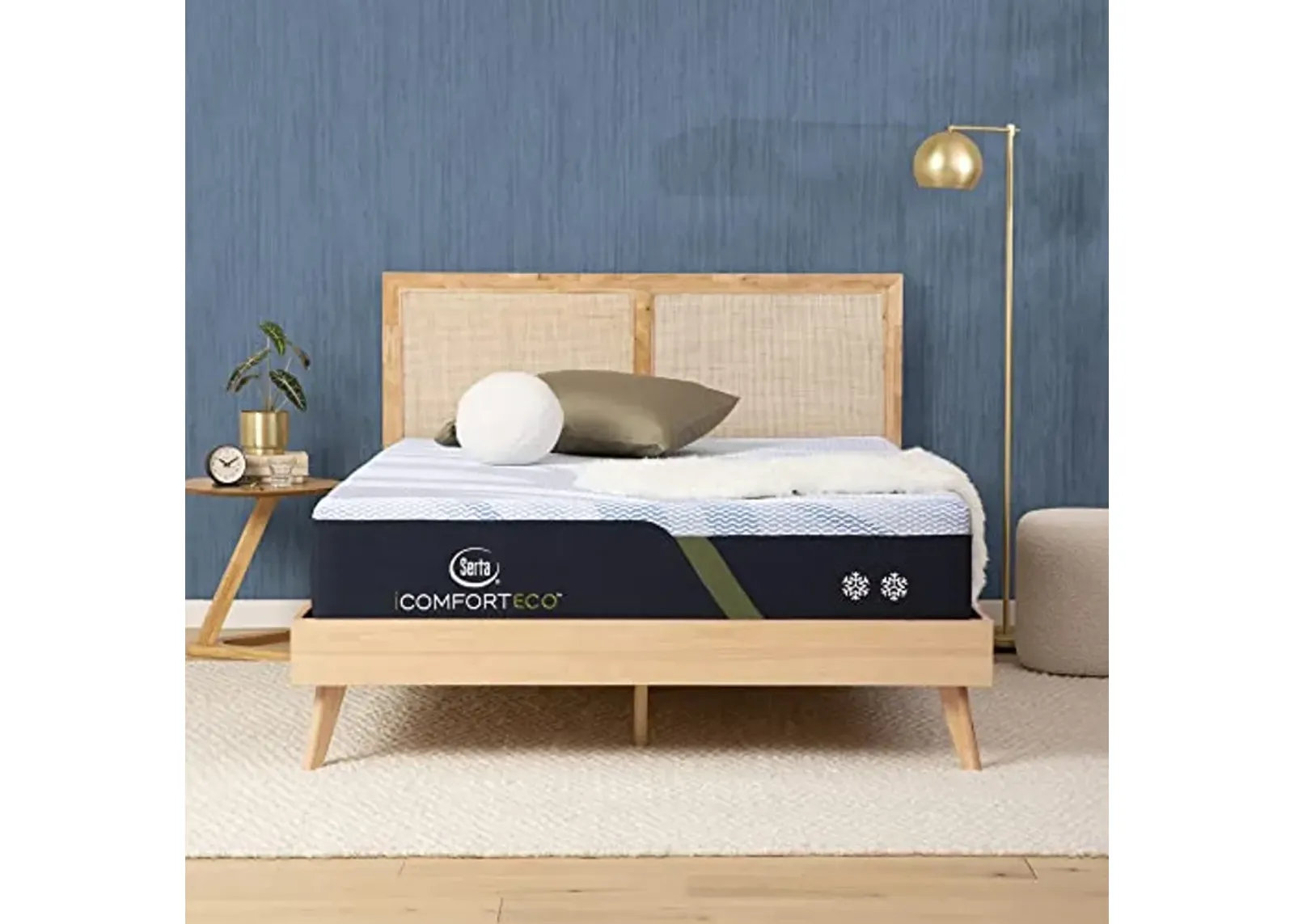 Serta - iComfortECO F10 Medium 12" Full Smooth Top Memory Foam Mattress, Cooling, Pressure Relief, Utilizing Recycled and Plant-based Material, 100 Night Trial, CertiPUR-US Certified