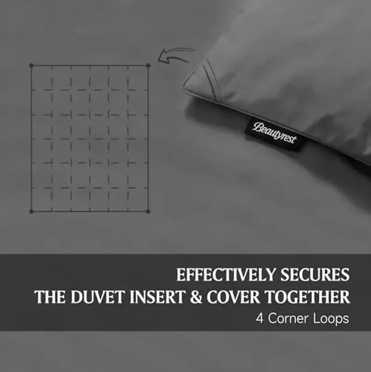 Beautyrest Ultra-Soft All Season Feather Down Comforter Full/Queen Size - Colored Microfiber Cover Fabric Down Duvet Insert with Corner Tabs