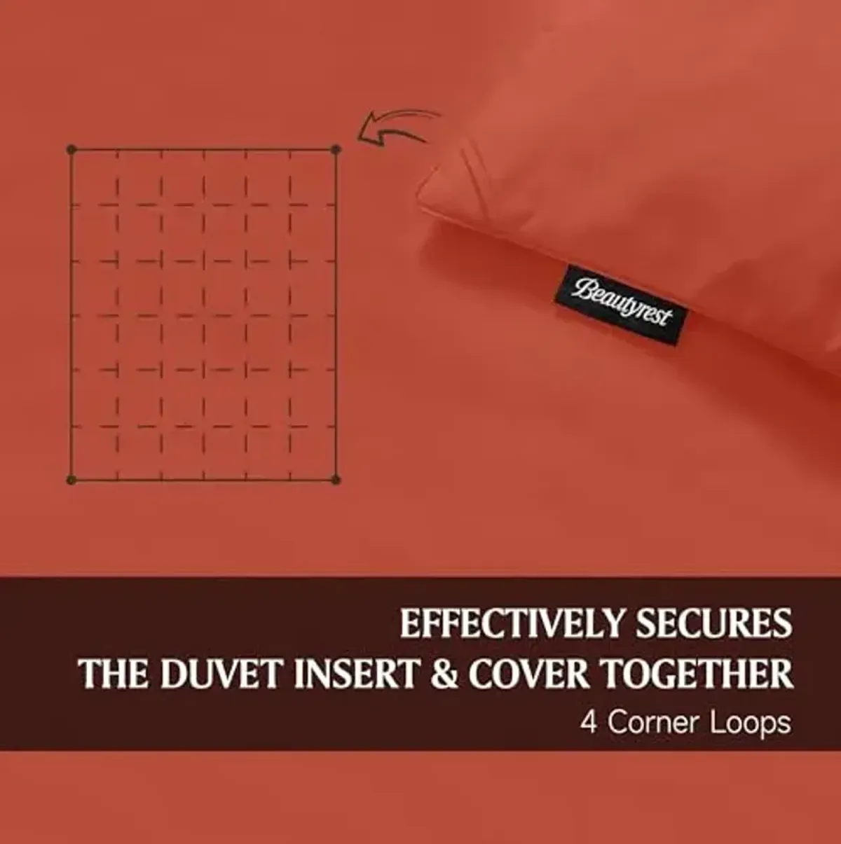 Beautyrest Ultra-Soft All Season Feather Down Fluffy Comforter Twin Size - Colored Microfiber Cover Fabric Down Duvet Insert with Corner Tabs