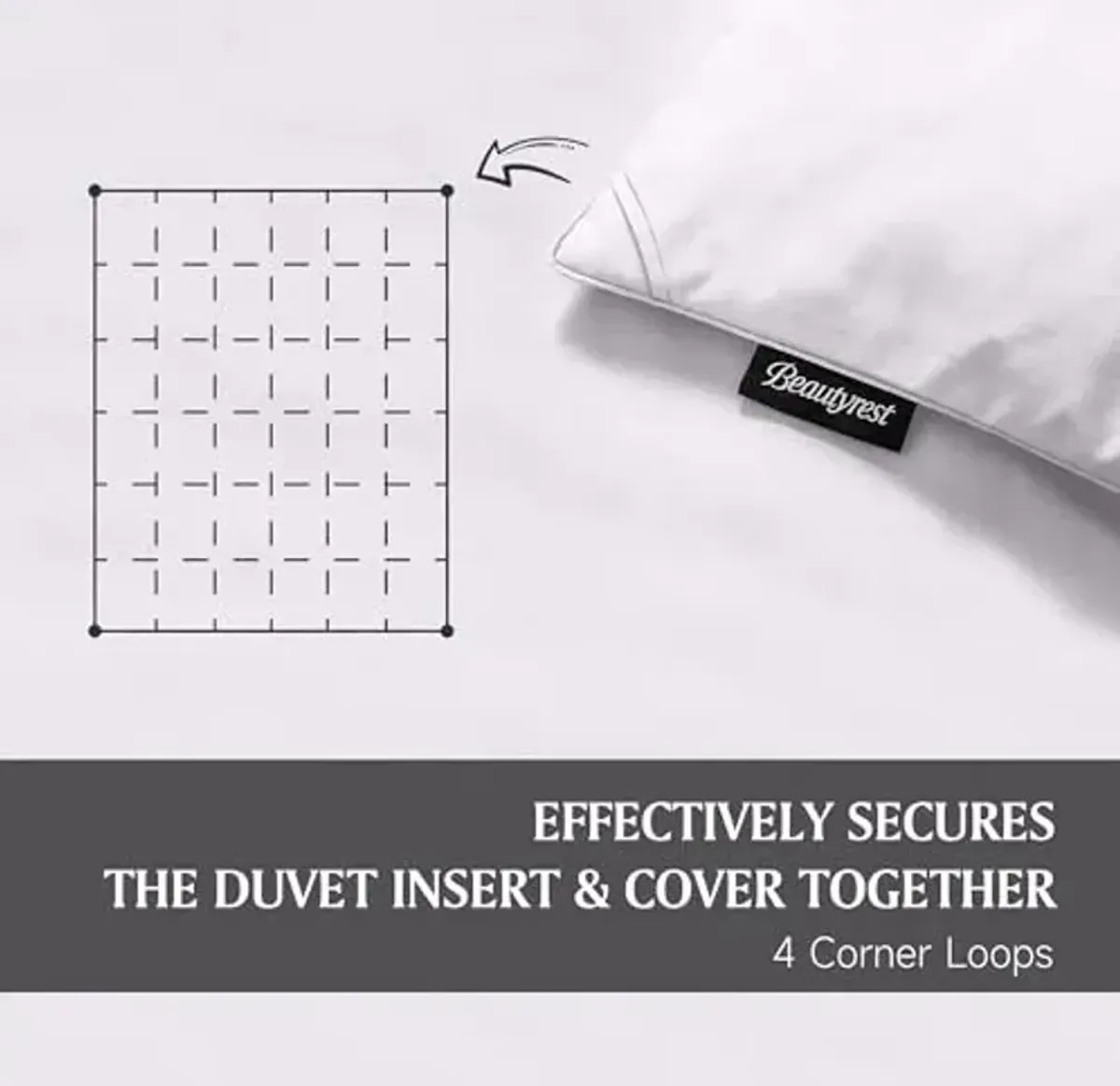 Beautyrest Ultra-Soft All Season Feather Down Comforter Twin Size - Colored Microfiber Cover Fabric Down Duvet Insert with Corner Tabs