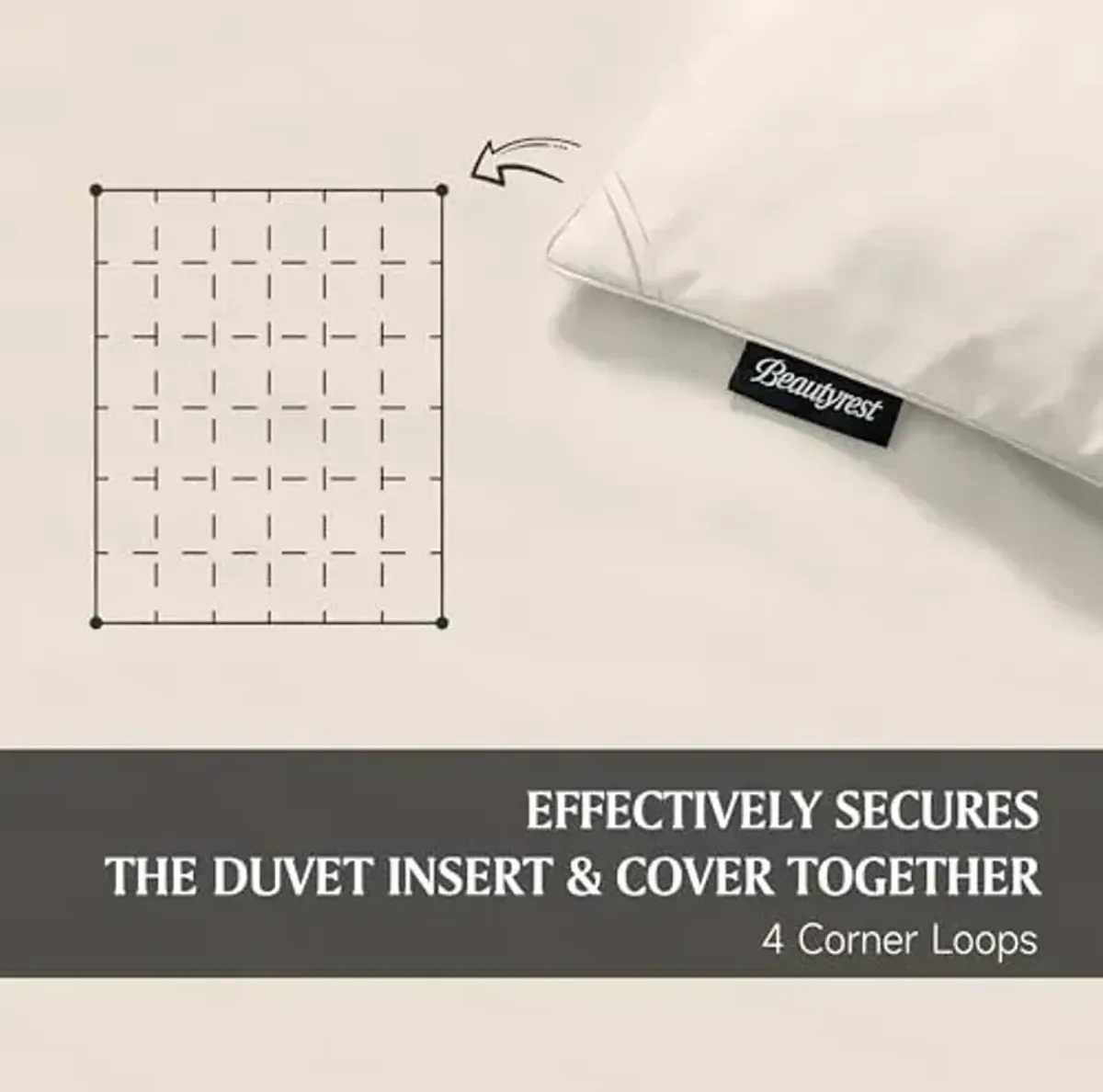 Beautyrest Ultra-Soft All Season Feather Down Comforter Full/Queen Size - Colored Microfiber Cover Fabric Down Duvet Insert with Corner Tabs