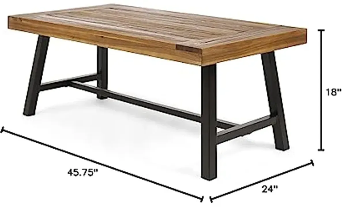 Christopher Knight Home Carlisle Outdoor Acacia Wood Coffee Table and Bench Set