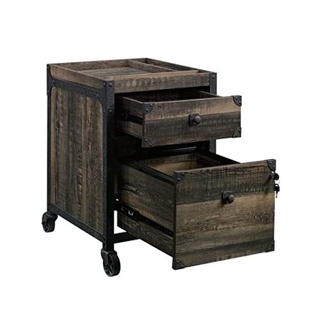 Sauder Foundry Road Engineered Wood Mobile File in Carbon Oak