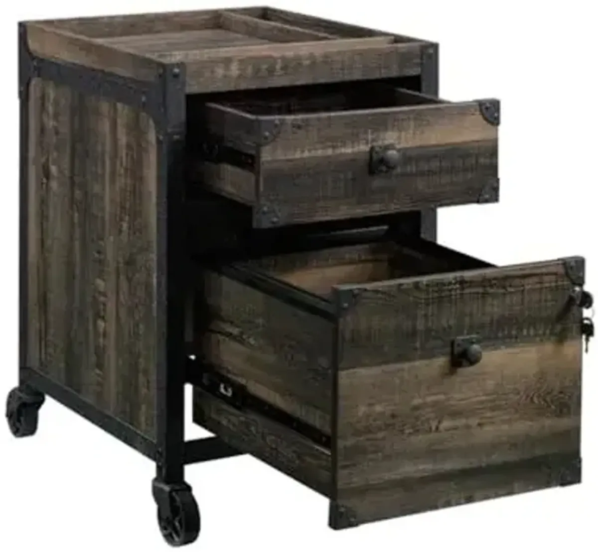 Sauder Foundry Road Engineered Wood Mobile File in Carbon Oak