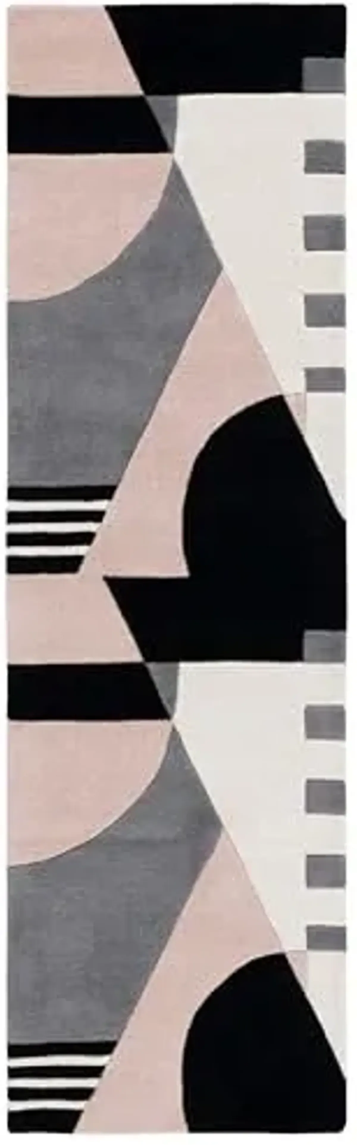 SAFAVIEH Rodeo Drive Collection Runner Rug - 2'3" x 8', Pink & Ivory, Handmade Mid-Century Modern Abstract Wool, Ideal for High Traffic Areas in Living Room, Bedroom (RD863U)