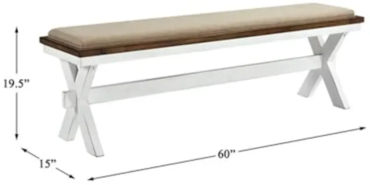 Lexicon Brunson Wood Bench in White