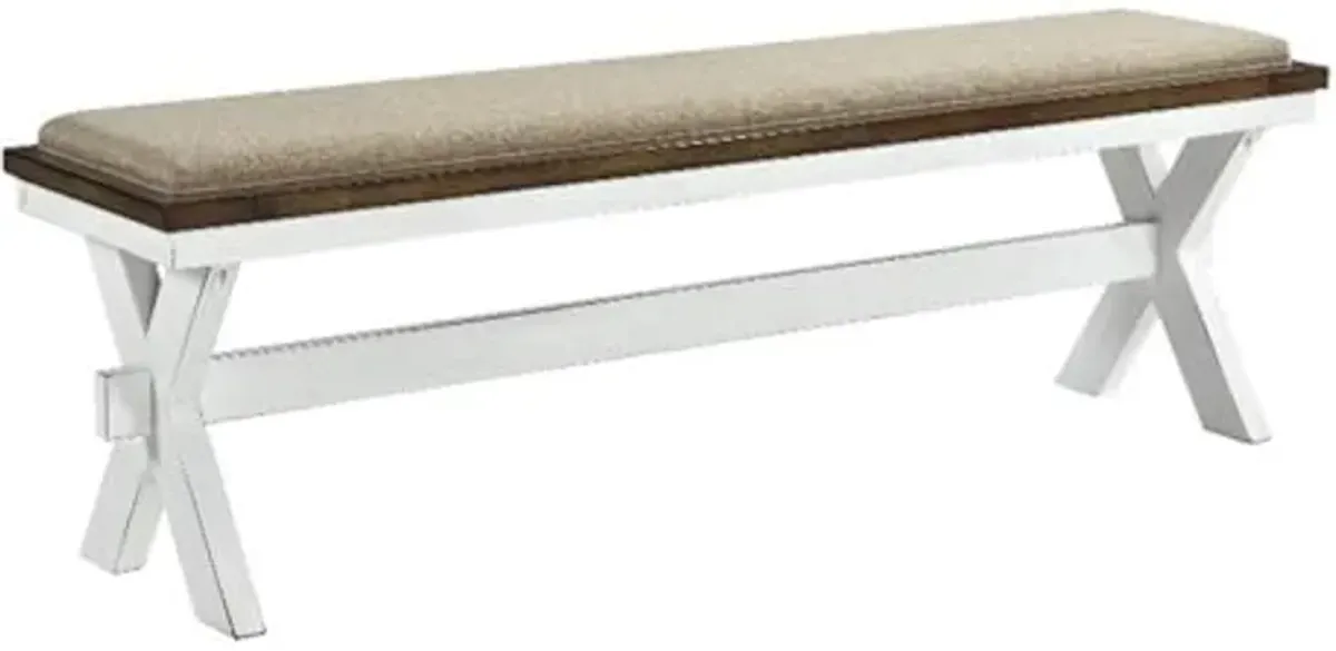 Lexicon Brunson Wood Bench in White