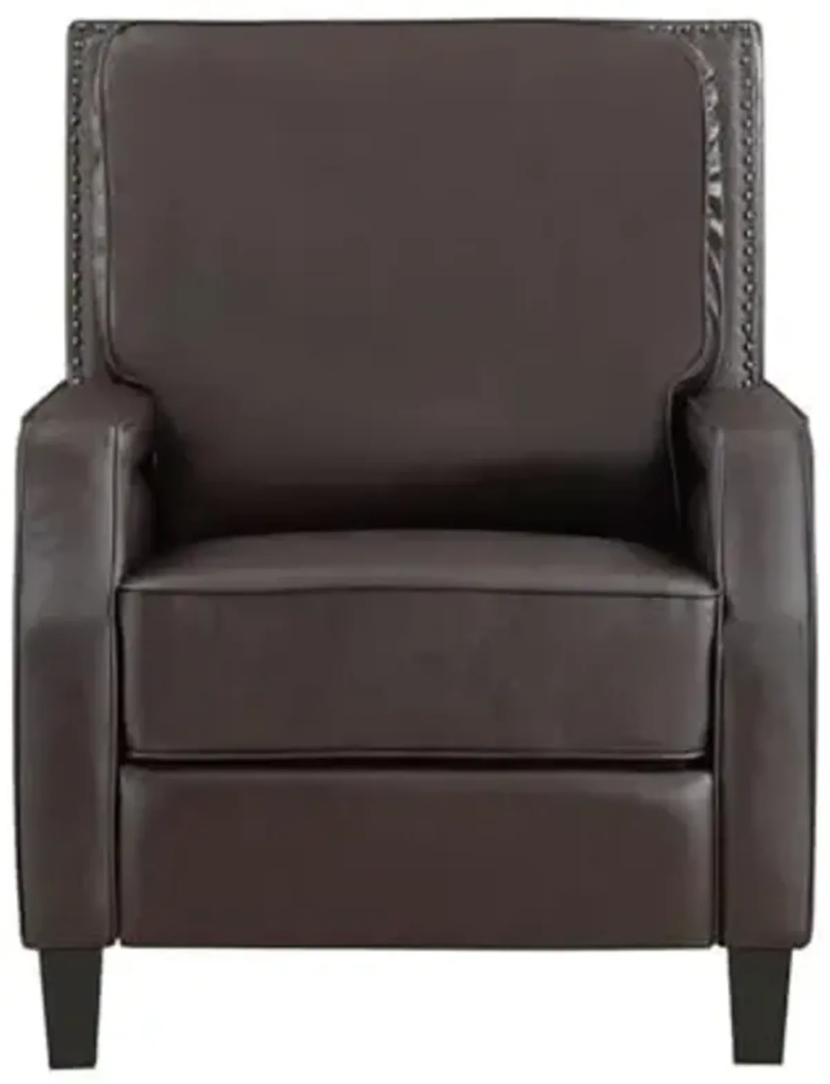 Carell Furniture Faux Leather Upholstered Push Back Recliner-Brown Color