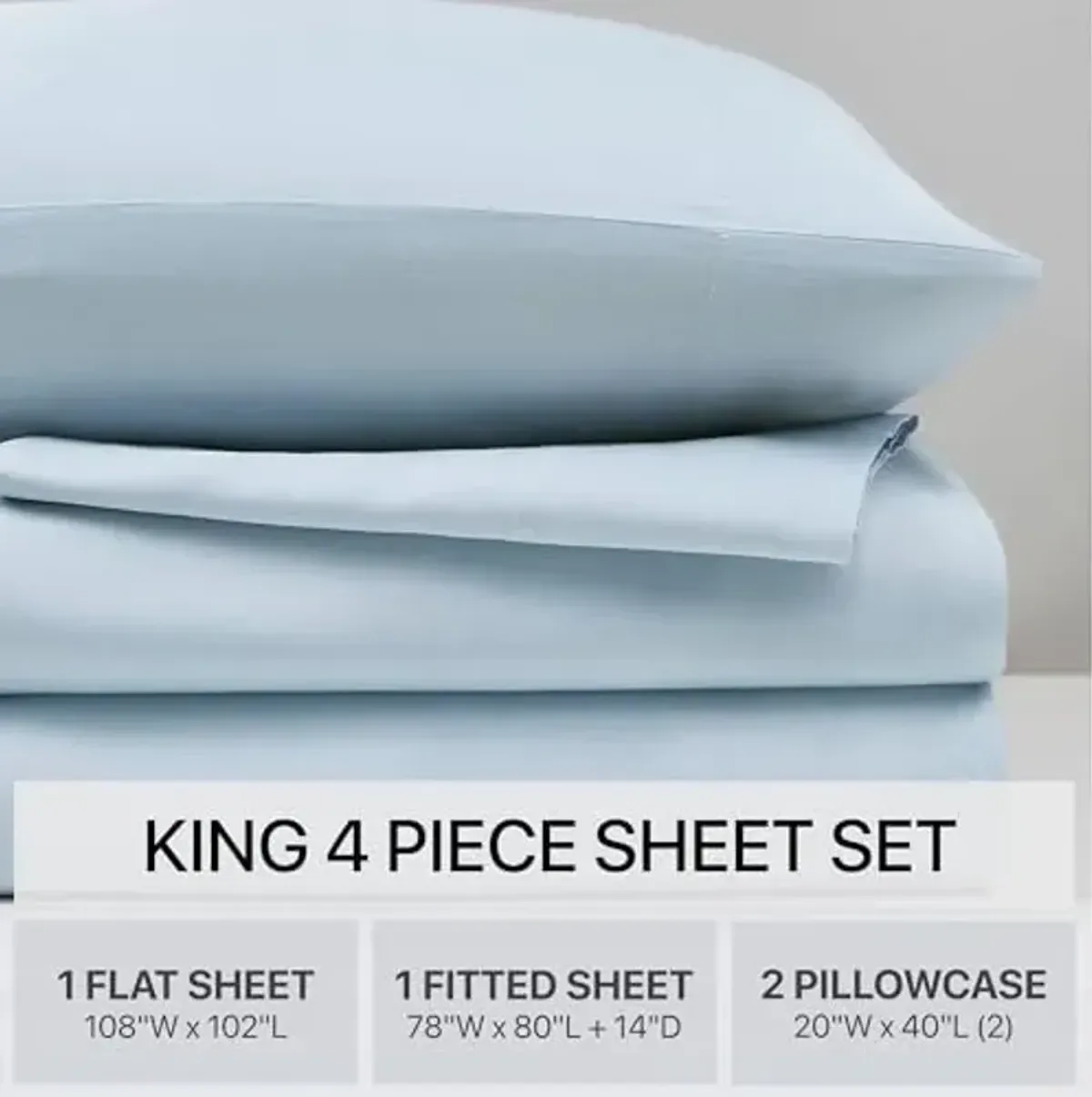 Beautyrest Tencel Polyester Blend King Sheet Set with Blue Finish BR20-3899