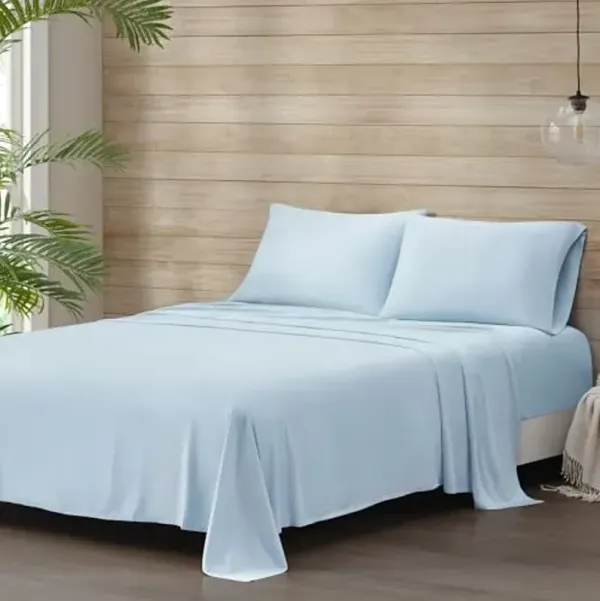 Beautyrest Tencel Polyester Blend Full Sheet Set with Blue Finish BR20-3897