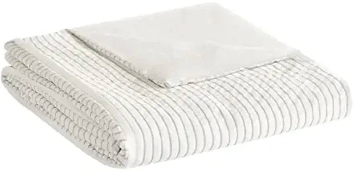 Beautyrest 3 Piece Striped Seersucker Queen Duvet Cover Set BR12-3842