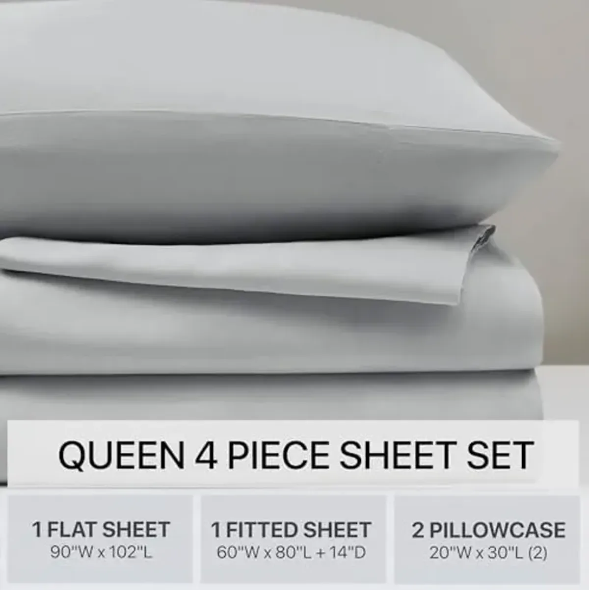 Beautyrest Tencel Polyester Blend Sheet Set with Grey Finish BR20-3906