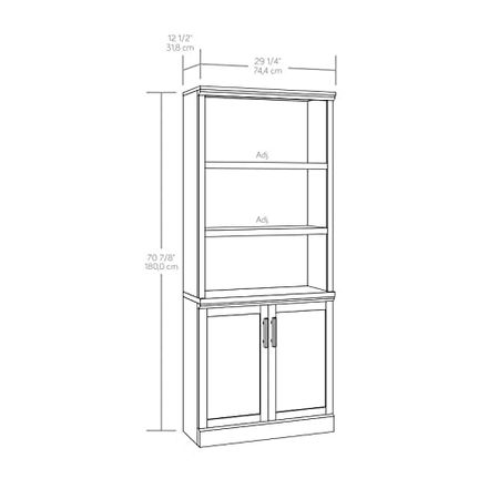 Sauder Aspen Post Engineered Wood Library w/Doors in Prime Oak