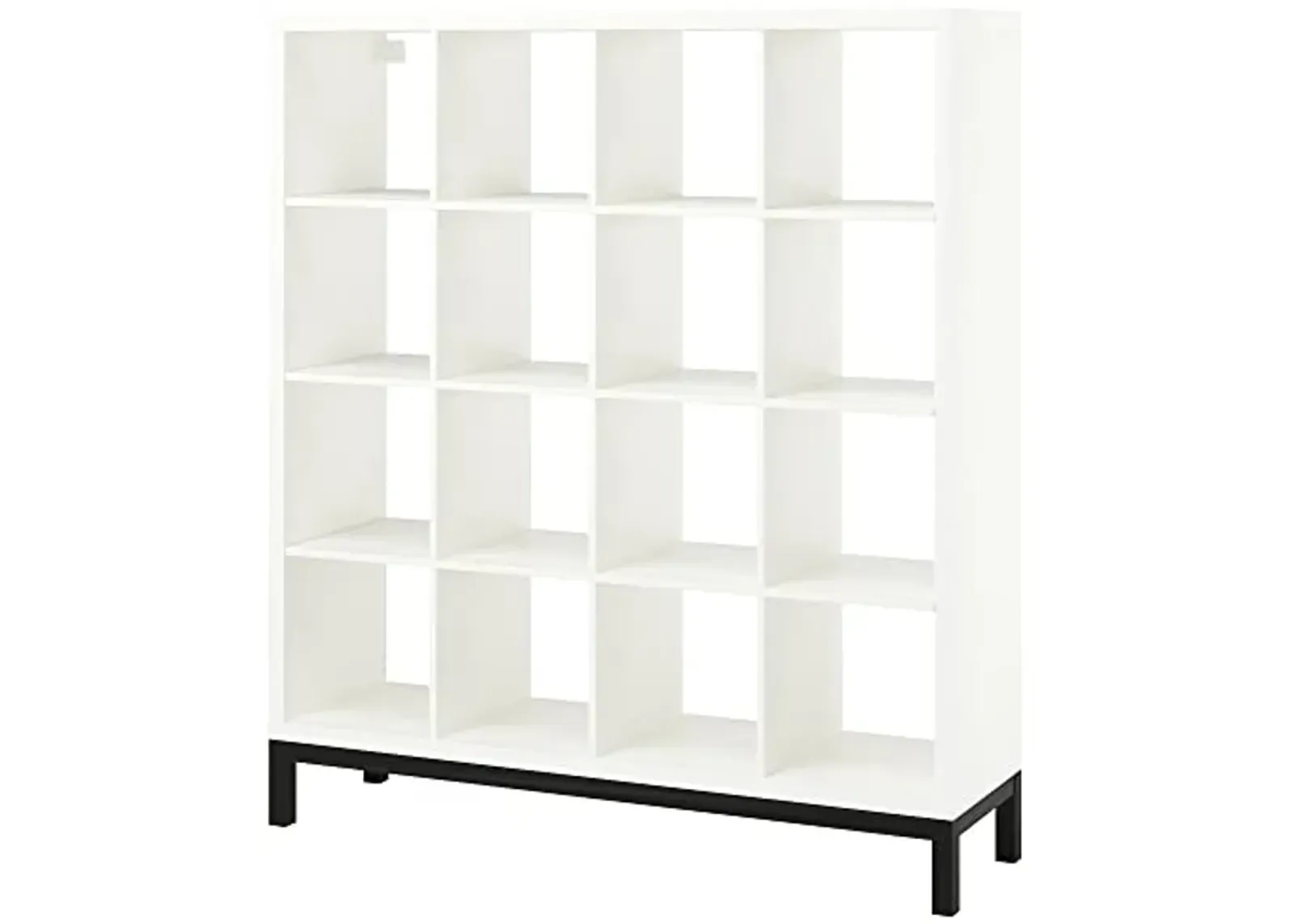 IKEA KALLAX shelving unit with underframe, 147x164 cm, white/black