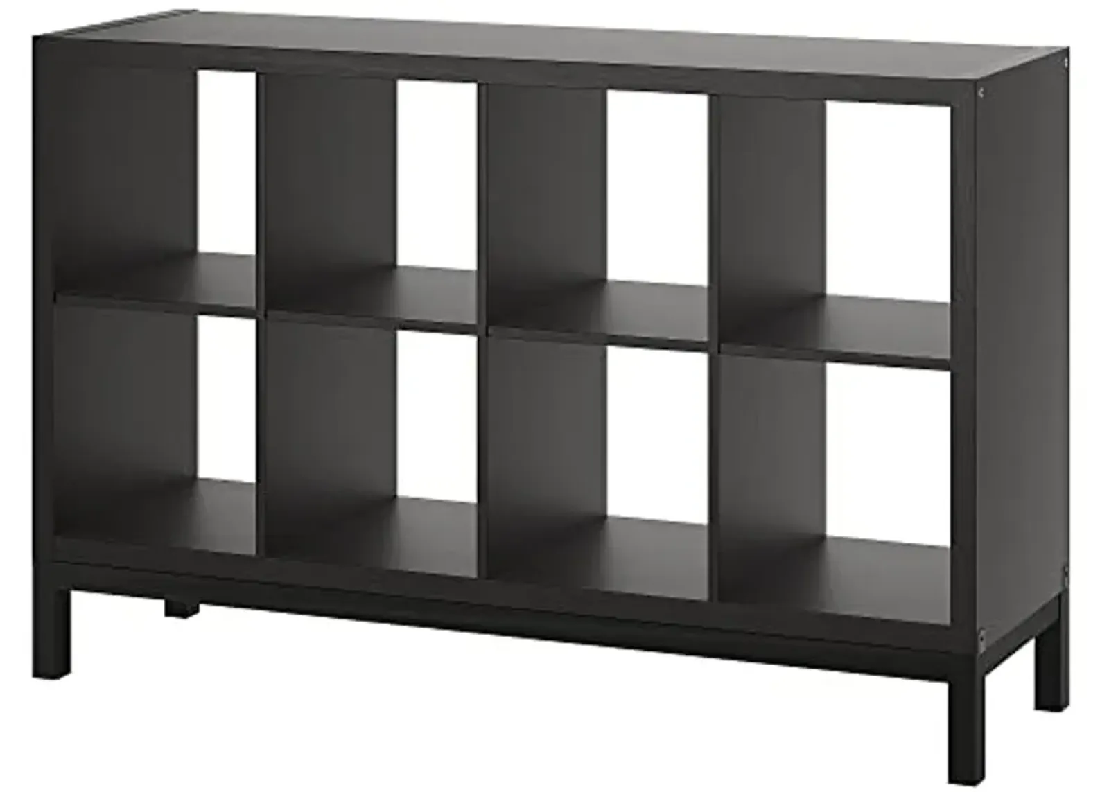 IKEA KALLAX shelving unit with underframe, 147x94 cm, black-brown/black