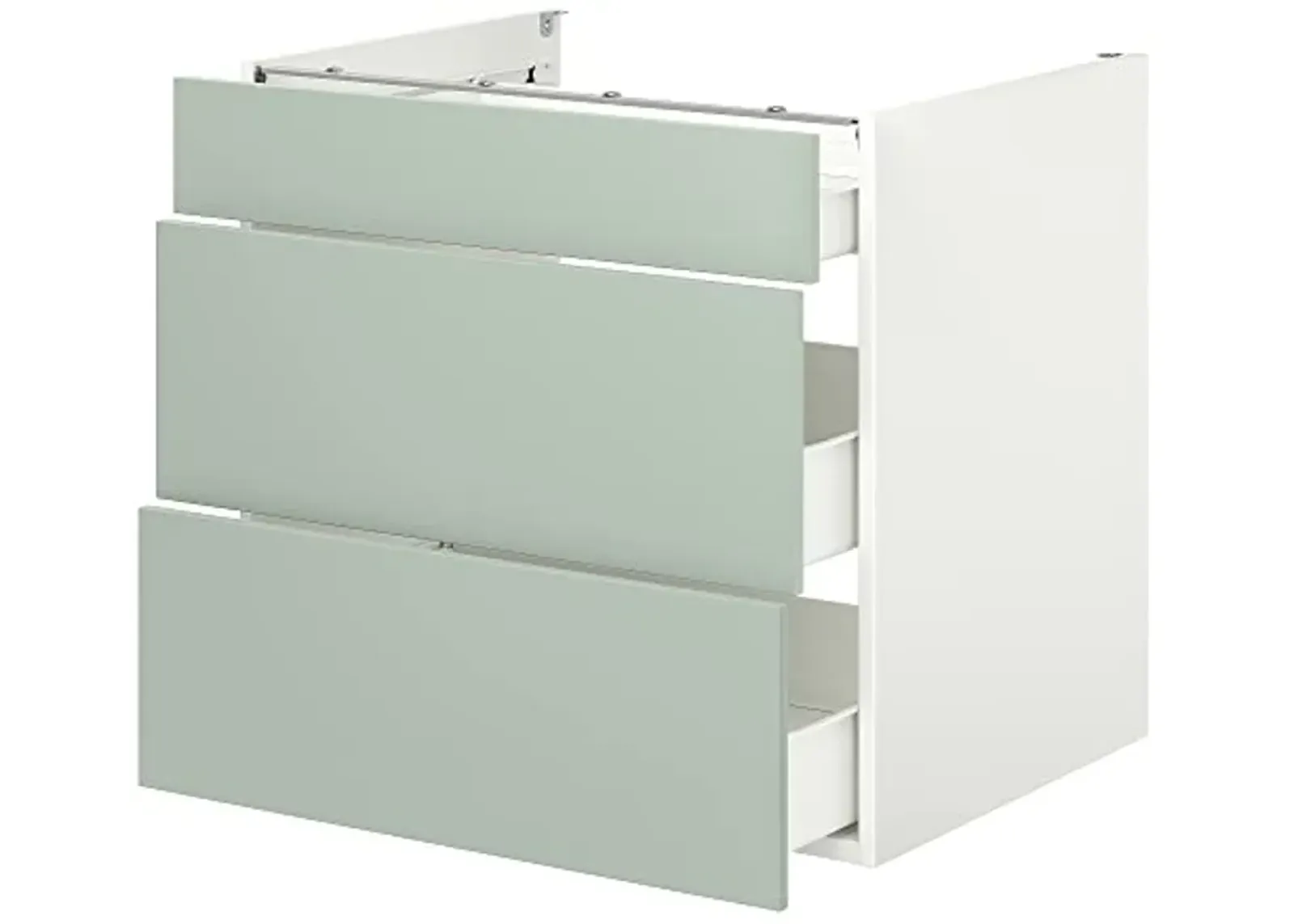 Ikea ENHET base cb w 3 drawers, 80x62x75 cm, white/pale grey-green