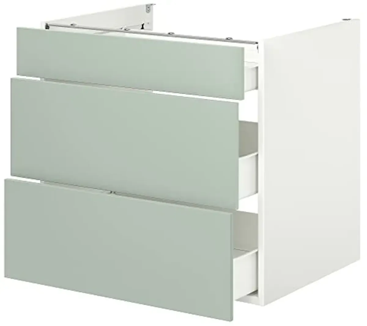 Ikea ENHET base cb w 3 drawers, 80x62x75 cm, white/pale grey-green